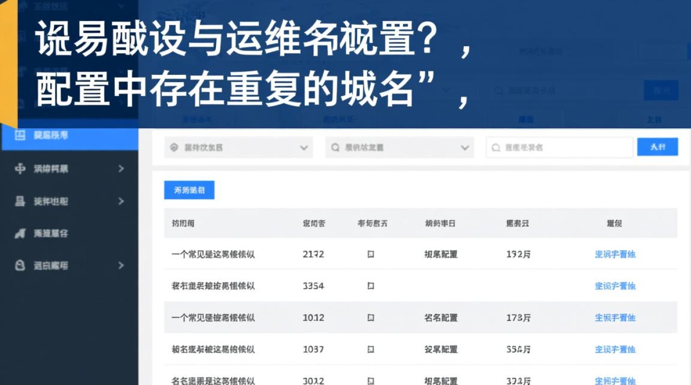 配置中存在重复的域名怎么办?如何解决? 配置中存在重复的域名怎么办?如何解决?