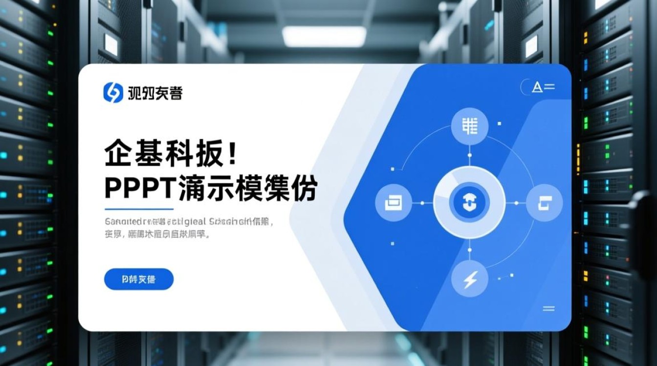 服务器蓝灰科技PPT模板哪里下载?-好主机测评网