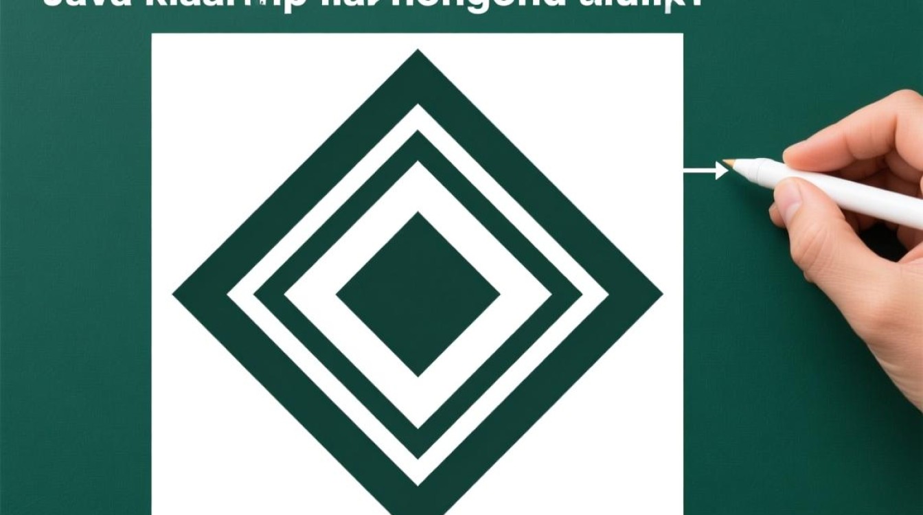 Java如何用循环嵌套打出空心菱形？