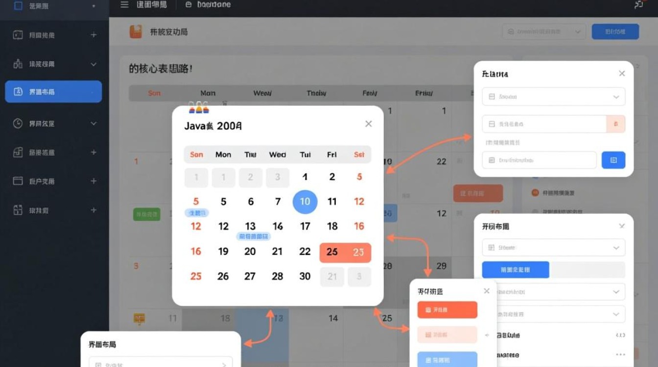 Java如何实现一个动态可交互的日历表功能？