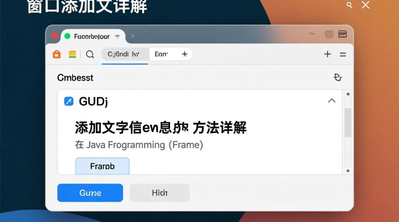 Java窗口中如何高效添加和显示文字信息的方法有哪些? Java窗口中如何高效添加和显示文字信息的方法有哪些?