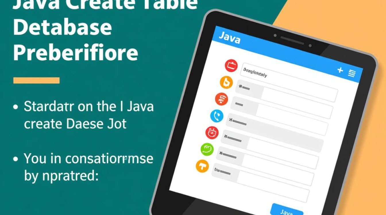 Java中创建数据库表的方法是什么？有哪些关键步骤和注意事项？