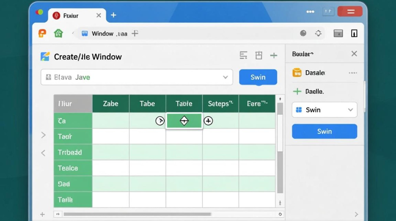 Java窗口中如何创建一个简单的表格界面？